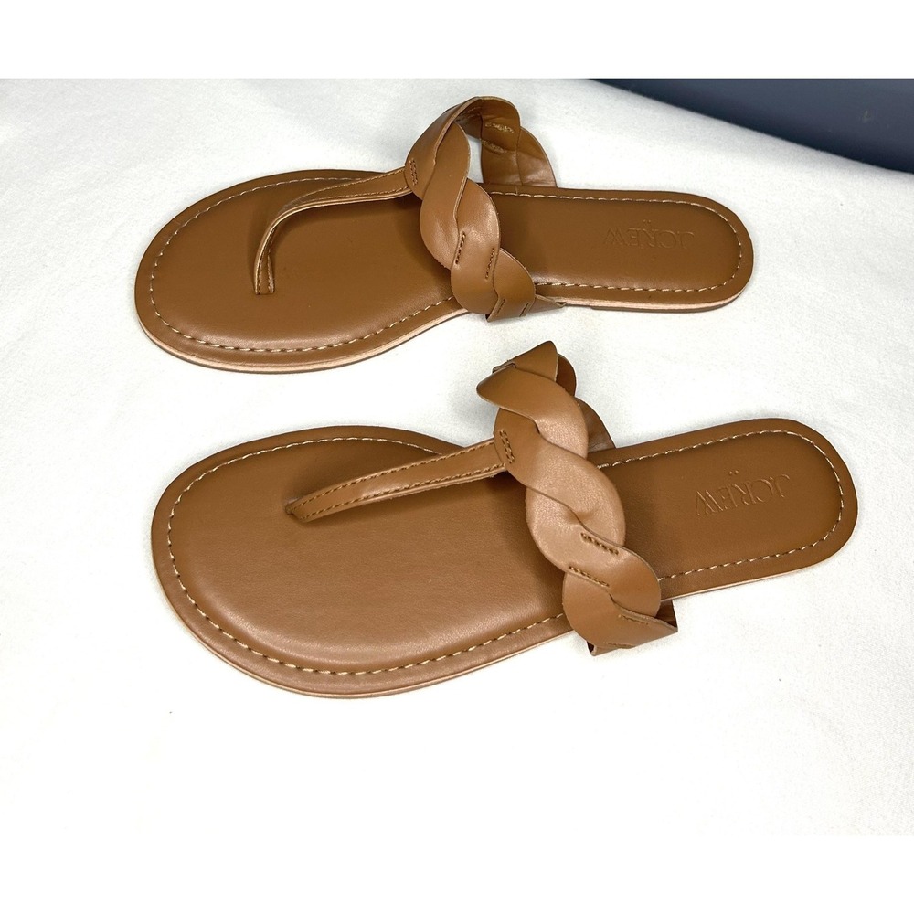 J Crew Sandals Womens 8 / 39 Cedar Wood Brown Braided Thong Flip Flops Flat Cute - Picture 7 of 12